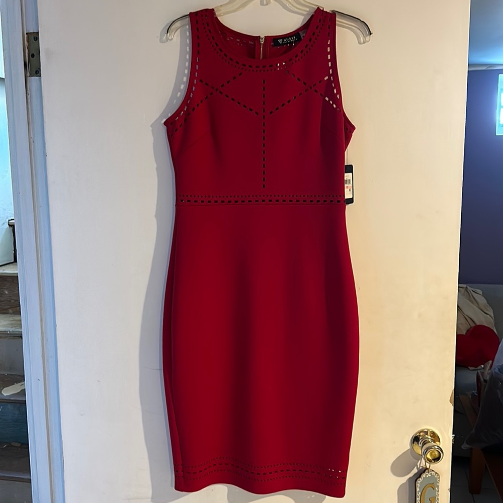 Guess Red Midi Dress